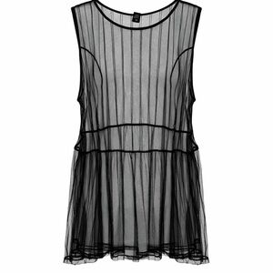 torrid Black Sheer Mesh Striped Tunic 5x/28